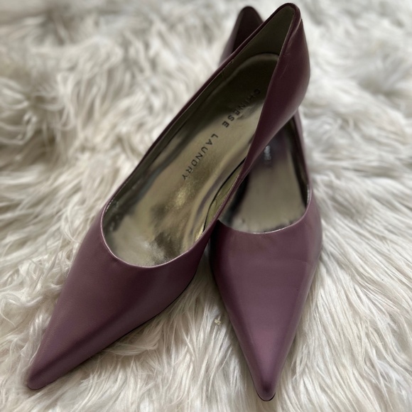 Brand New Purple Chinese Laundry Kitten Faux Leather Heels Size 6M - Picture 1 of 8